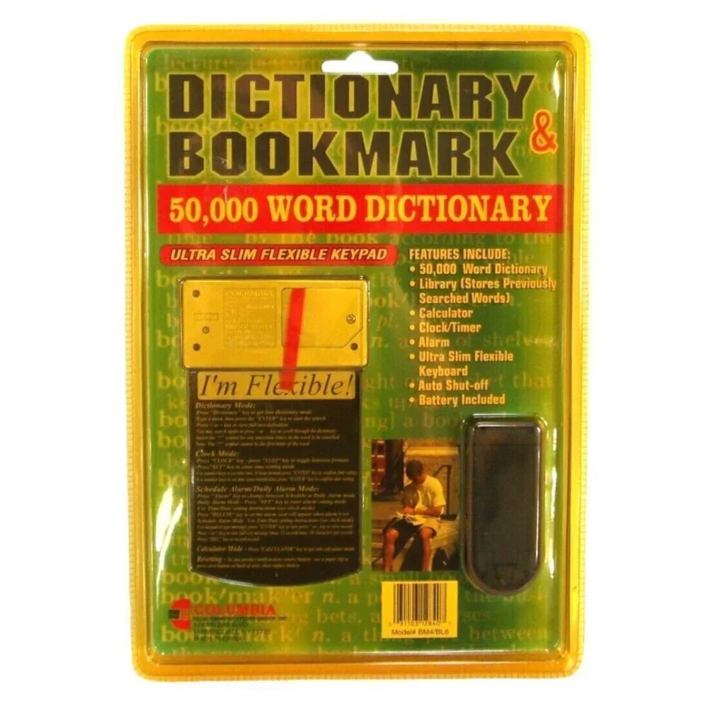 COLUMBIA 50,000 word slim flexible Dictionary Bookmark NEW, PACKAGE YELLOWED